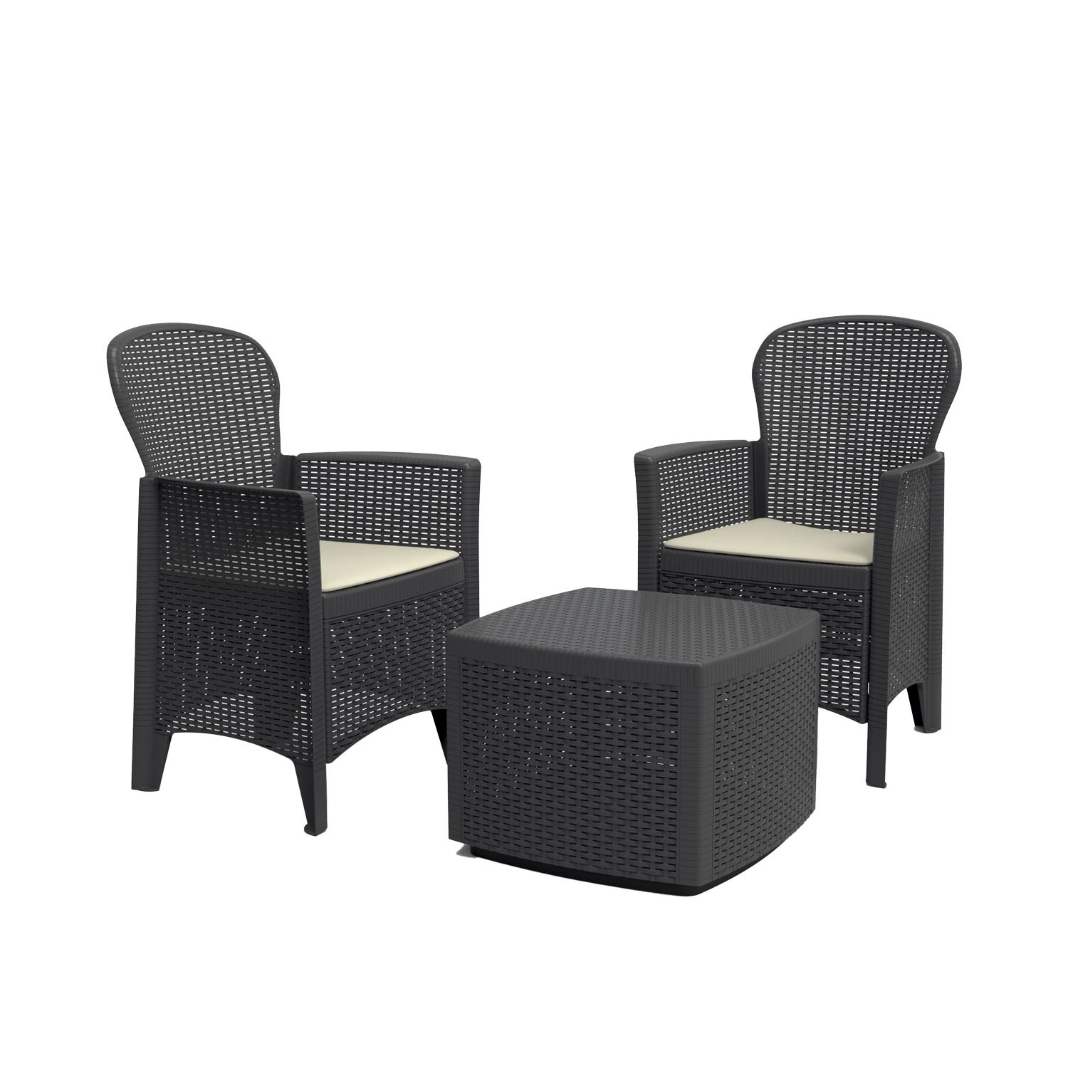 Conjunto de Jardín Mesa y 2 Sillones con Cojines Tree Progarden Conjuntos para Terrazas 1